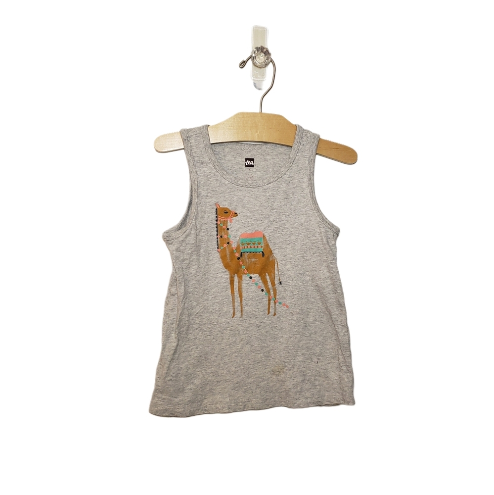 Tea Collection Size 4 Camel Grey Sleeveless Tank Top